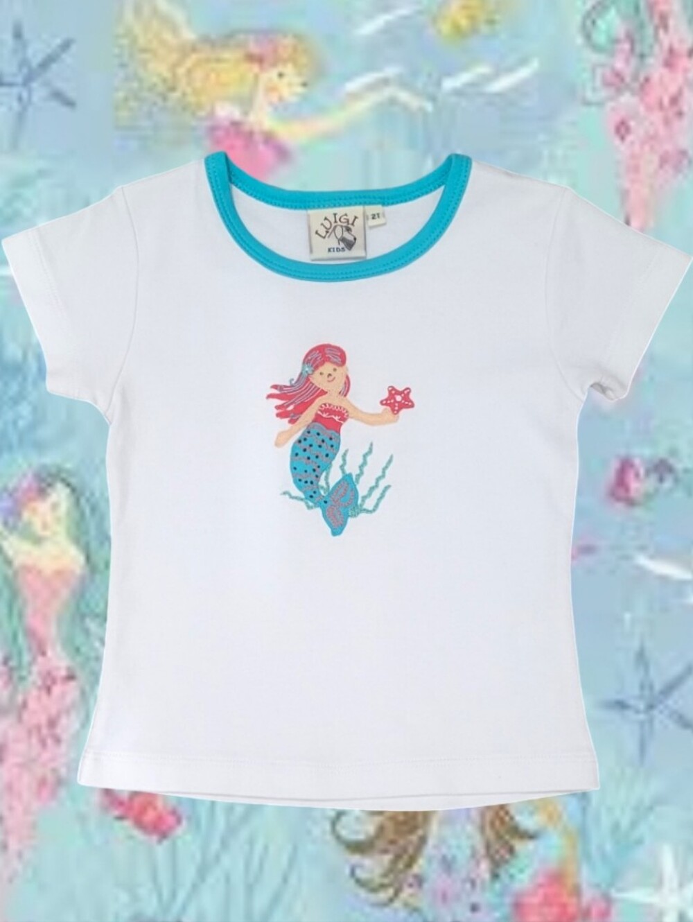 Luigi Kids Girl's Tropical Mermaid Short Sleeve Top